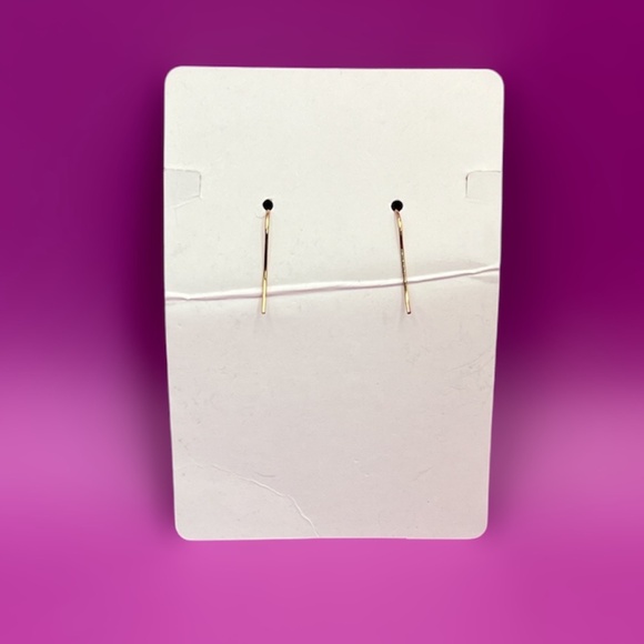 NWOT Gold Tone Double Hearts with Rhinestones Hanging Fashion Earrings - Picture 3 of 3